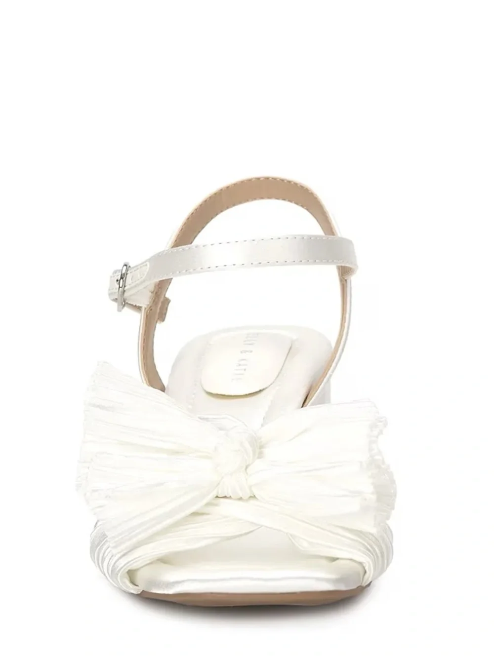 Kelly & Katie Mystee Sandal White Women's Block Heel Sandals with Floral Accent